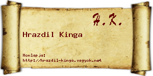 Hrazdil Kinga névjegykártya